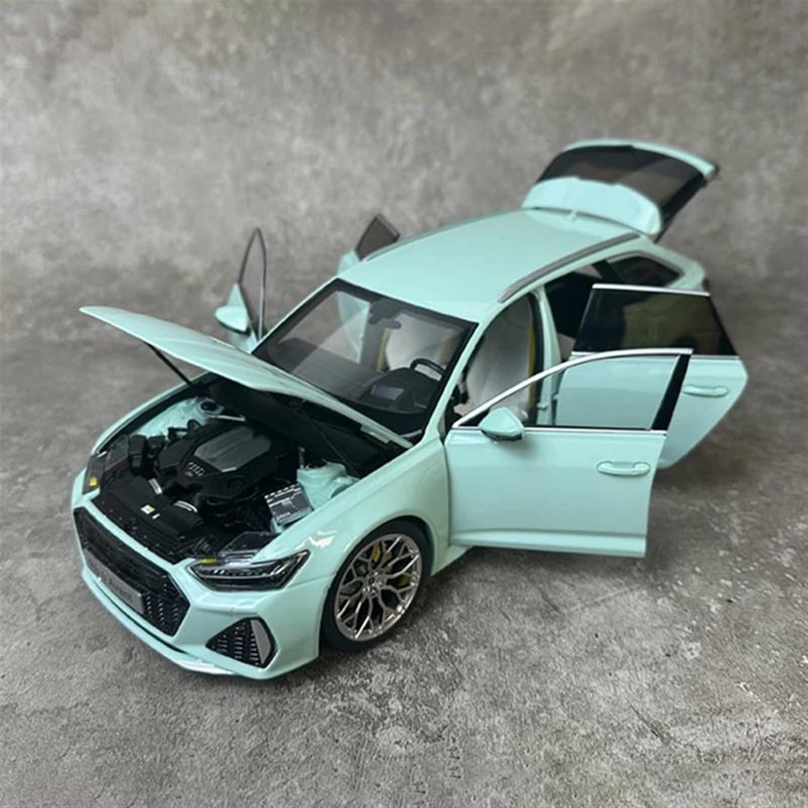 Metal Réplica Escala Modelo De Coche Juguete Vossen HF2 RS6 C8 Aleación Fundida A Presión A Escala 1 18, Regalo Recuerdo Verde Menta
