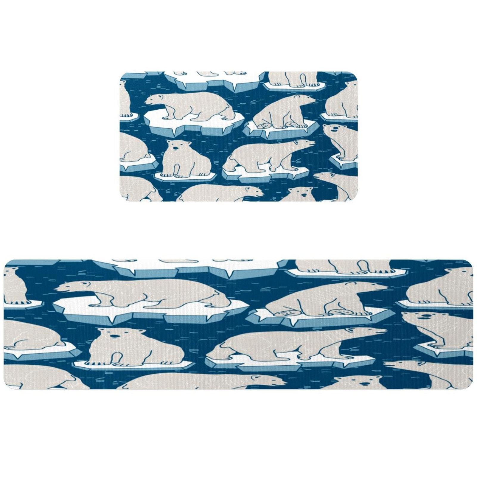 Tapis de cuisine antidérapants ours polaires pour couloir