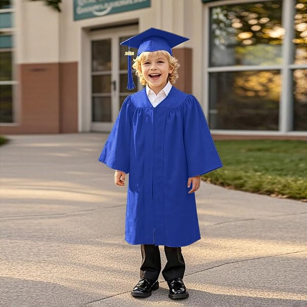 Graduation Toga Set for Children 2026 with Hat Graduation Dress Set for Children 2026 Toga Graduation and Touch Hat Laureas Costume for Graduate Students Elementary Medium Line Costume Carnival Fancy - 2