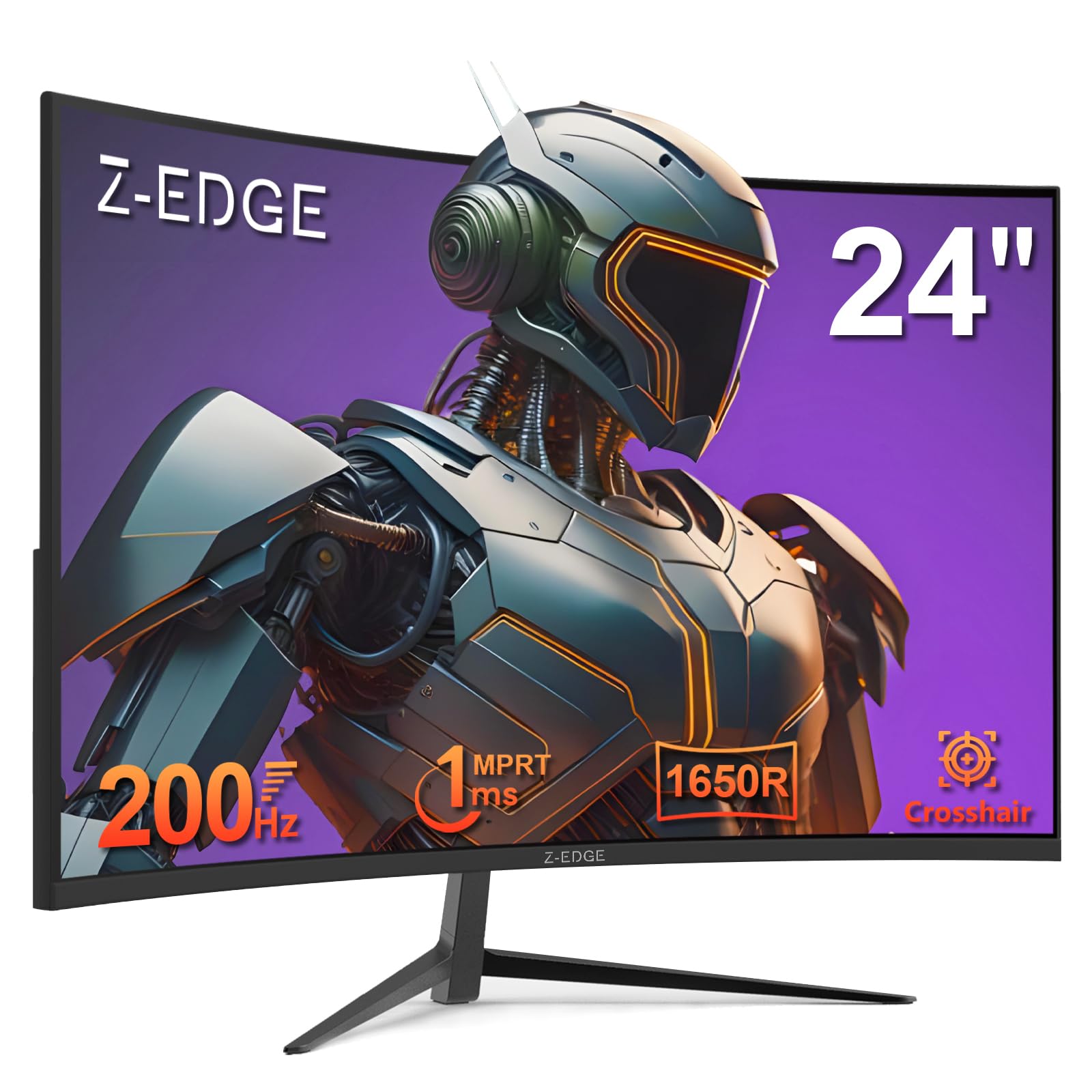 Z-Edge 24 Zoll Curved Gaming Monitor 200Hz 1ms MPRT, 300cd/m² Helligkeit, 16:9 Full HD Curved Bildschirm, VA Panel, FreeSync, HDMI DP - Schwarz (Upgrade Version)