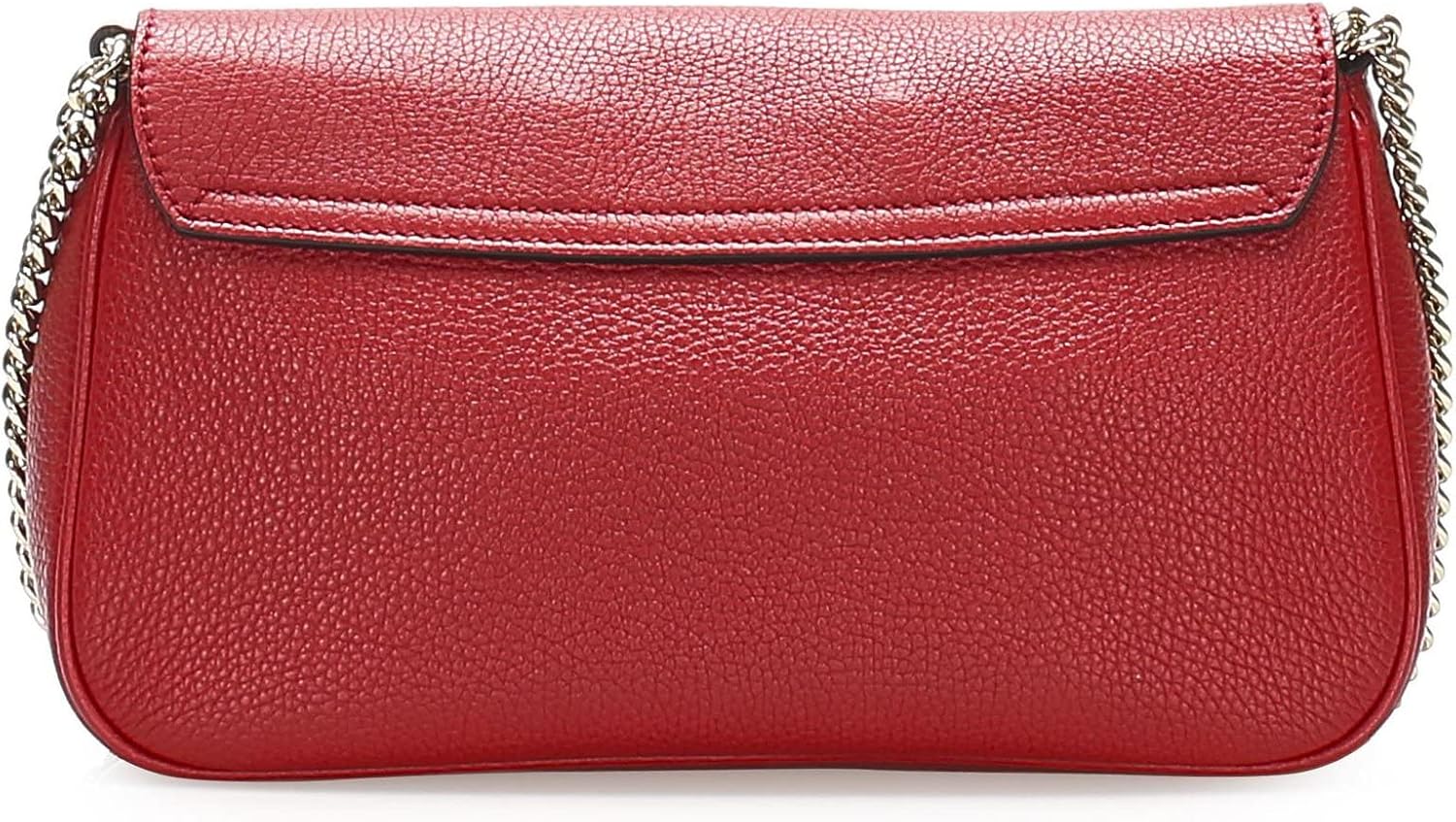 Gucci Soho Interlocking GG Red Leather Chain Flap Shoulder Bag Handbag Italy New - Image 6
