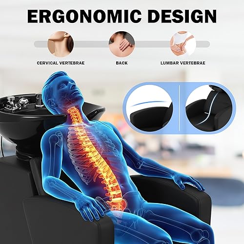 Miniatura 4 de Estación de champú para salón, silla de lavado a espalda, estación de champú, tazón de champú para spa, belleza, peluquería, equipo para el hogar