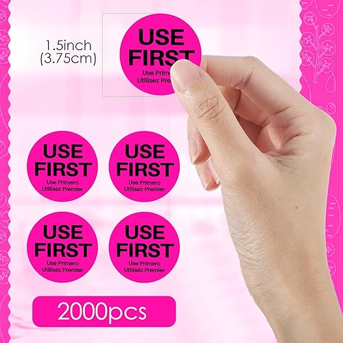 Vista 10 de Epakh 2000 calcomanías de uso para servicio de alimentos, etiquetas de control de inventario de 1.5 pulgadas para restaurante, adhesivo permanente