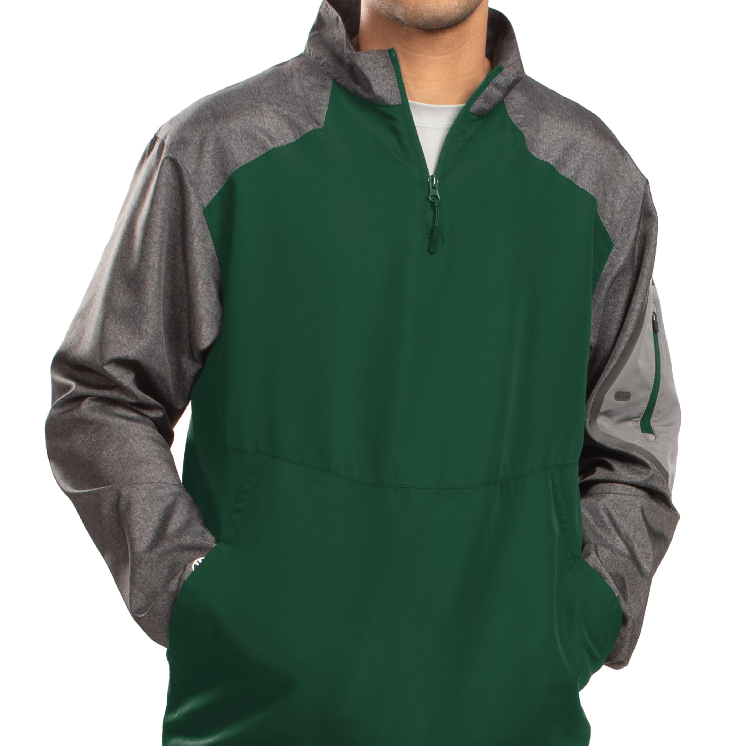 Holloway Men's Sportswear Raider Pullover Windbreaker. 229155 Carbon Print/Forest 3XL Shirt, XXXL