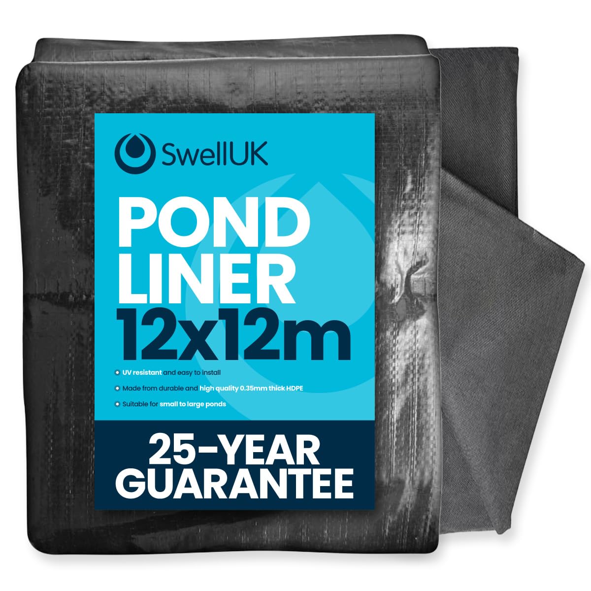 Swell UK 2.5m x 2.5m Pond Liner | 25 Year Guarantee | HDPE | UV Resistant | Garden Fish Ponds — view 25
