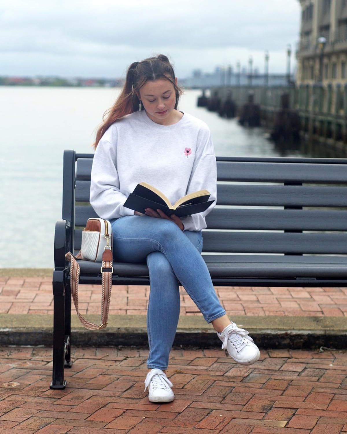 Stelle Cropped Sweatshirt for Women Crewneck Pullover Tops Oversized Long Sleeve Lightweight Casual Cotton Sweat Shirts - Image 7