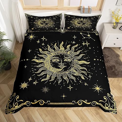 Miniatura 7 de Erosebridal Juego de ropa de cama con diseño de calavera de rosa tamaño King, diseño de mariposa gótica, diseño de calavera de azúcar para niñas,