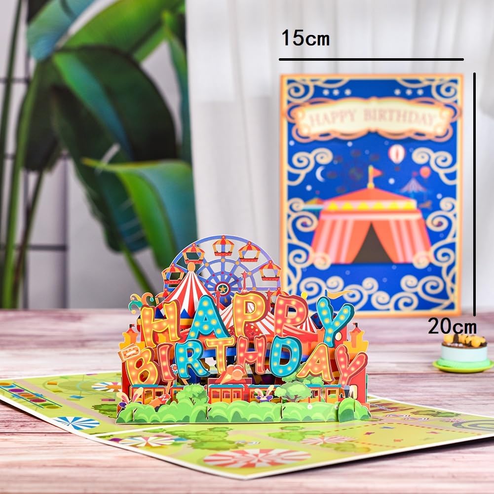 Carte de Voeux Carte d'anniversaire 3D Cards pop up for garçons Filles Fournitures de fête (10 pack) (Color : 10 Cards)