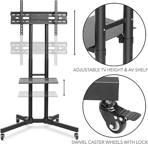 Miniatura 4 de pie con ruedas para televisores de 32 a 65 pulgadas plasma, LED, LCD, OLED, pantalla curva. Soporte universal con ruedas