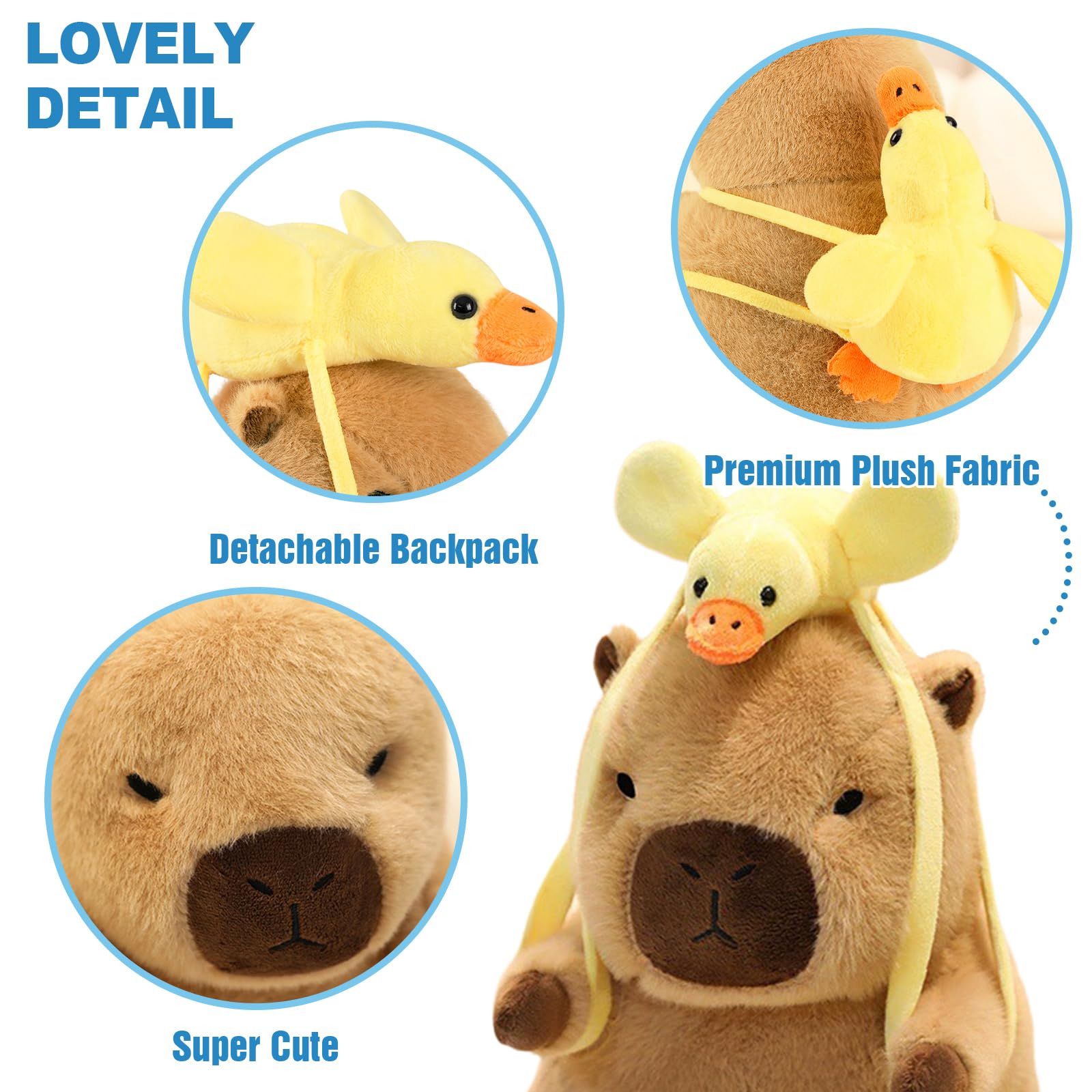 Ditucu Cute Tennis Capybara Plush Toy - 13.7 Inch Beige Stuffed Animal For Kids & Collectors - View #5