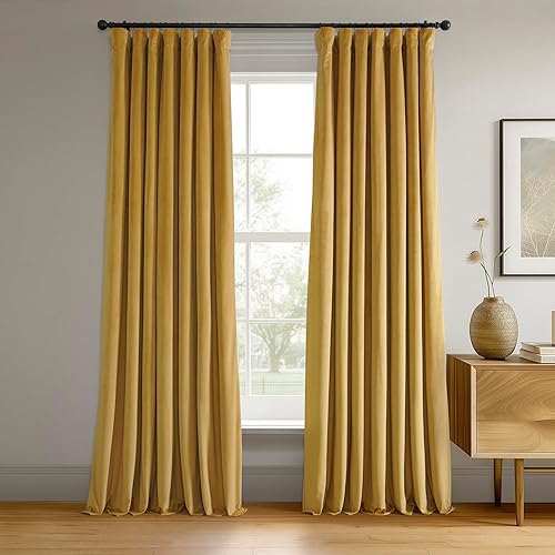 Miniatura 82 de HPD Half Price Drapes Cortinas Opacas Térmicas de Terciopelo Signature para Sala de Estar de 84 Pulgadas de Largo (1 Panel) con Bolsillo para Barra,