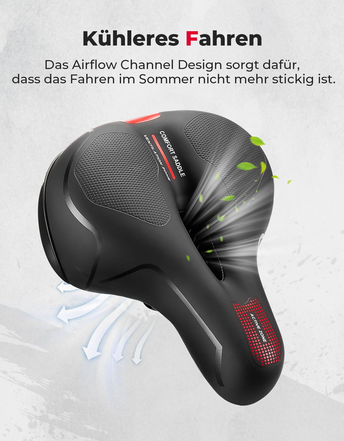 KEMIMOTO Selle de vélo, Large et Douce, Confortable, Respirante, amortissante des Chocs, Selle de vélo Ergonomique pour Homme et Femme, siège de vélo étanche pour vélo de Route, vélo de Ville, VTT
