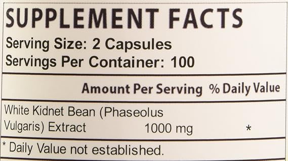 White Kidney Bean Extract, 200 Count