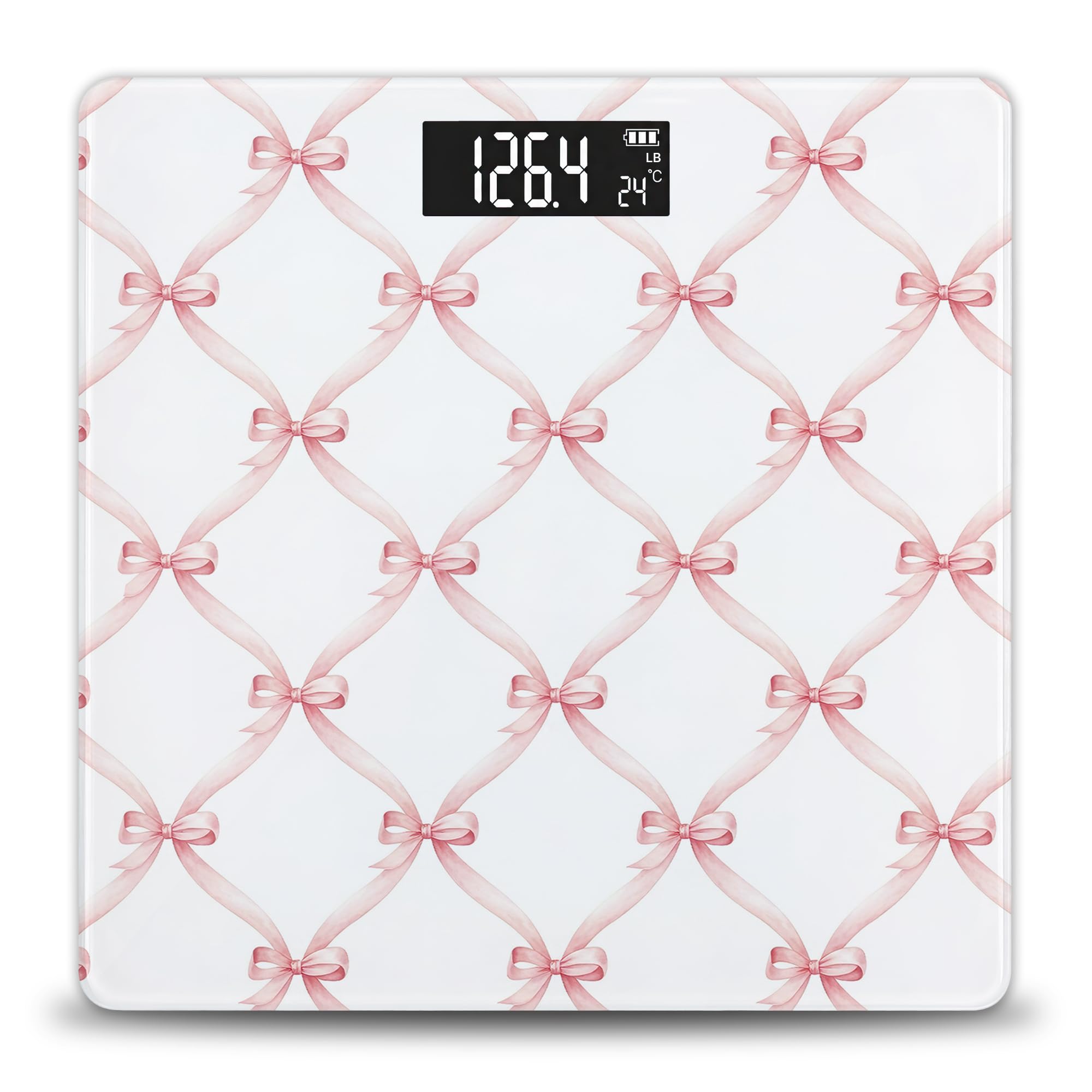 Photo 1 of SHGAIL Bathroom Scale - Pink Bow, 400 lb Capacity, LED Display