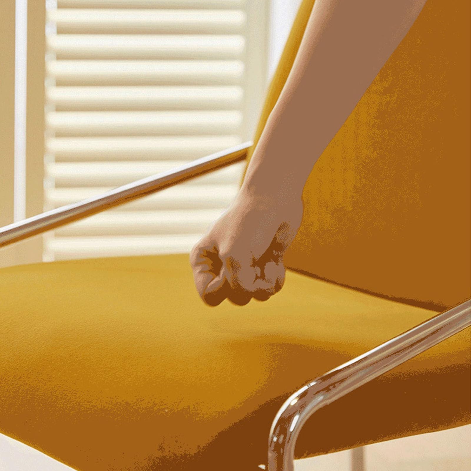 Chaise de Cuisine Chaises de Salle à Manger en Velours, Chaise Cuisine rembourrée avec Dossier et Pieds métal for Salon, réception, d'attente, Chambres Coucher(Orange)