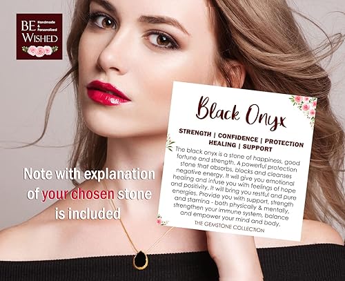 Miniatura 7 de Be Wished Personalized Mommy to Be Gifts for 1st Time Mom, Gemstone Necklace, Jewelry with Meaningful Message, 14K Gold-Filled