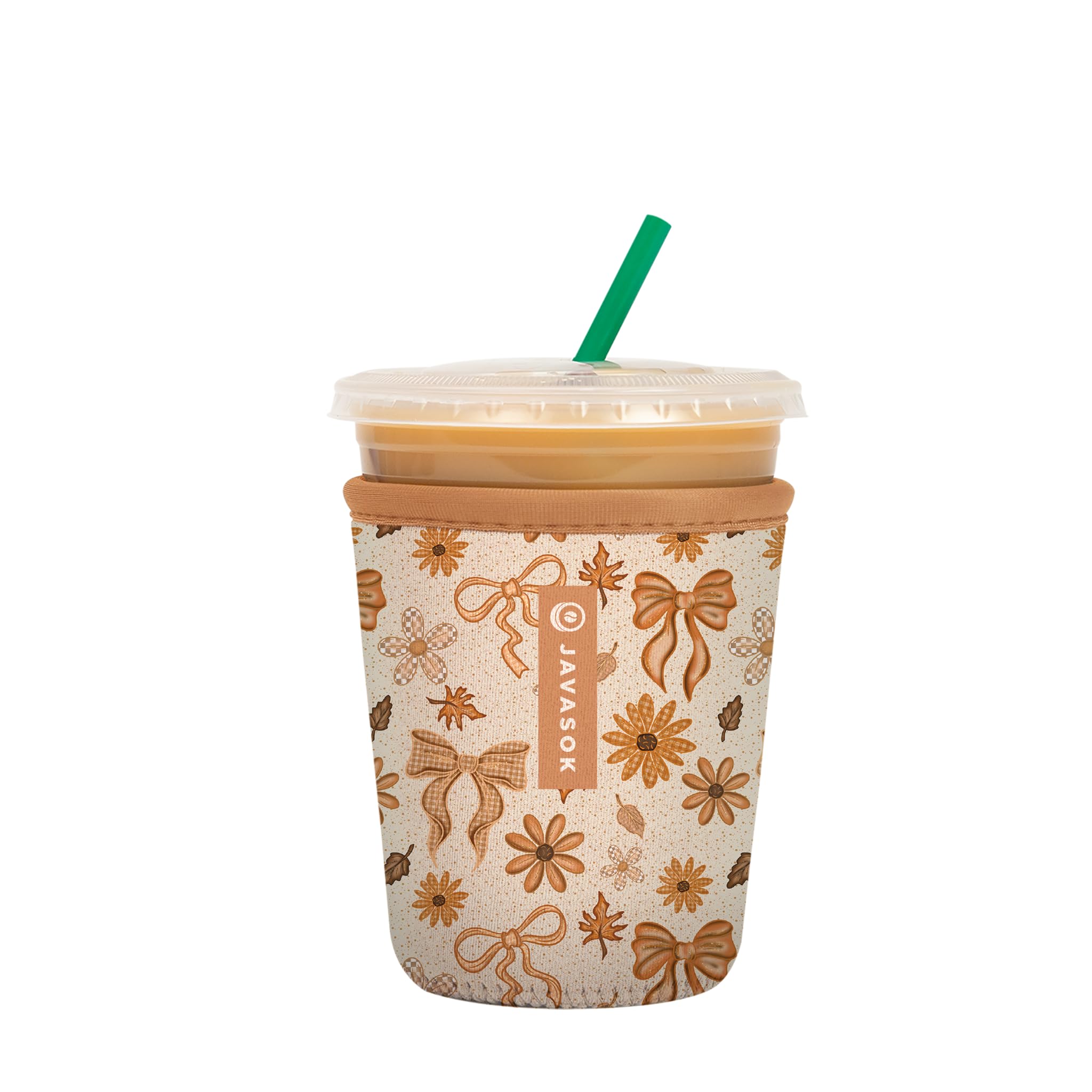 Sok It JavaSok Iced Coffee &amp; Cold Soda Insulated Neoprene Cup Sleeve (Cinnamon Swirl, Small: 16-20oz)