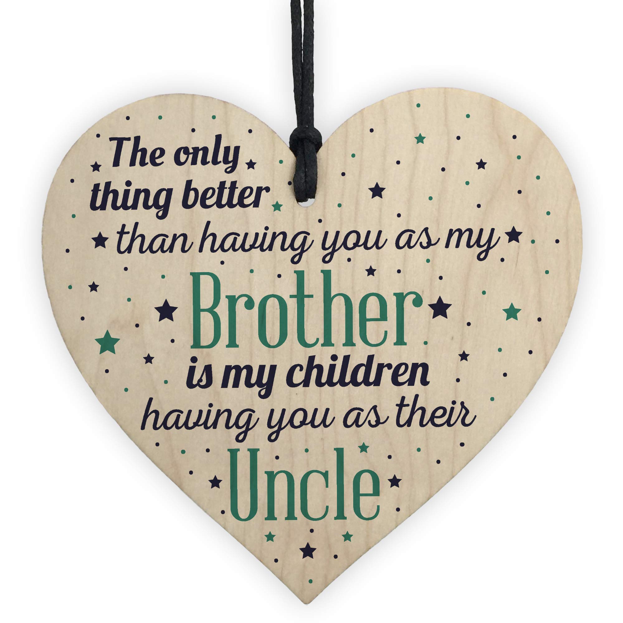 Red Ocean Multicolor Best Uncle Gifts For Birthday Wood Heart Uncle Brother Plaque Niece Nephew Keepsake