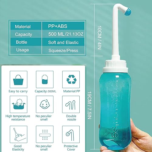 Miniatura 6 de Peri Botella para artículos esenciales posparto y cuidado perineal, spray portátil de mano para limpieza perineal para menstruación femenina,