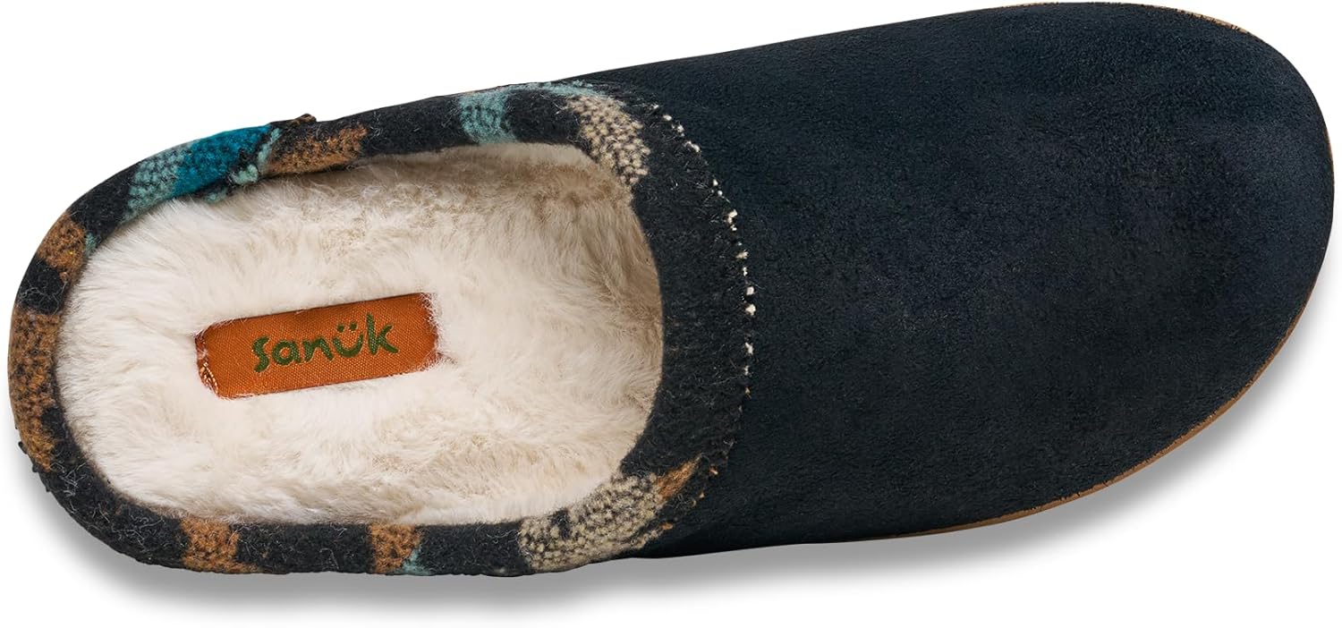 Sanuk Womens Cloud Lounger Slippers | Yoga Mat Footbed | Cozy Faux Shearling Lined House Slippers