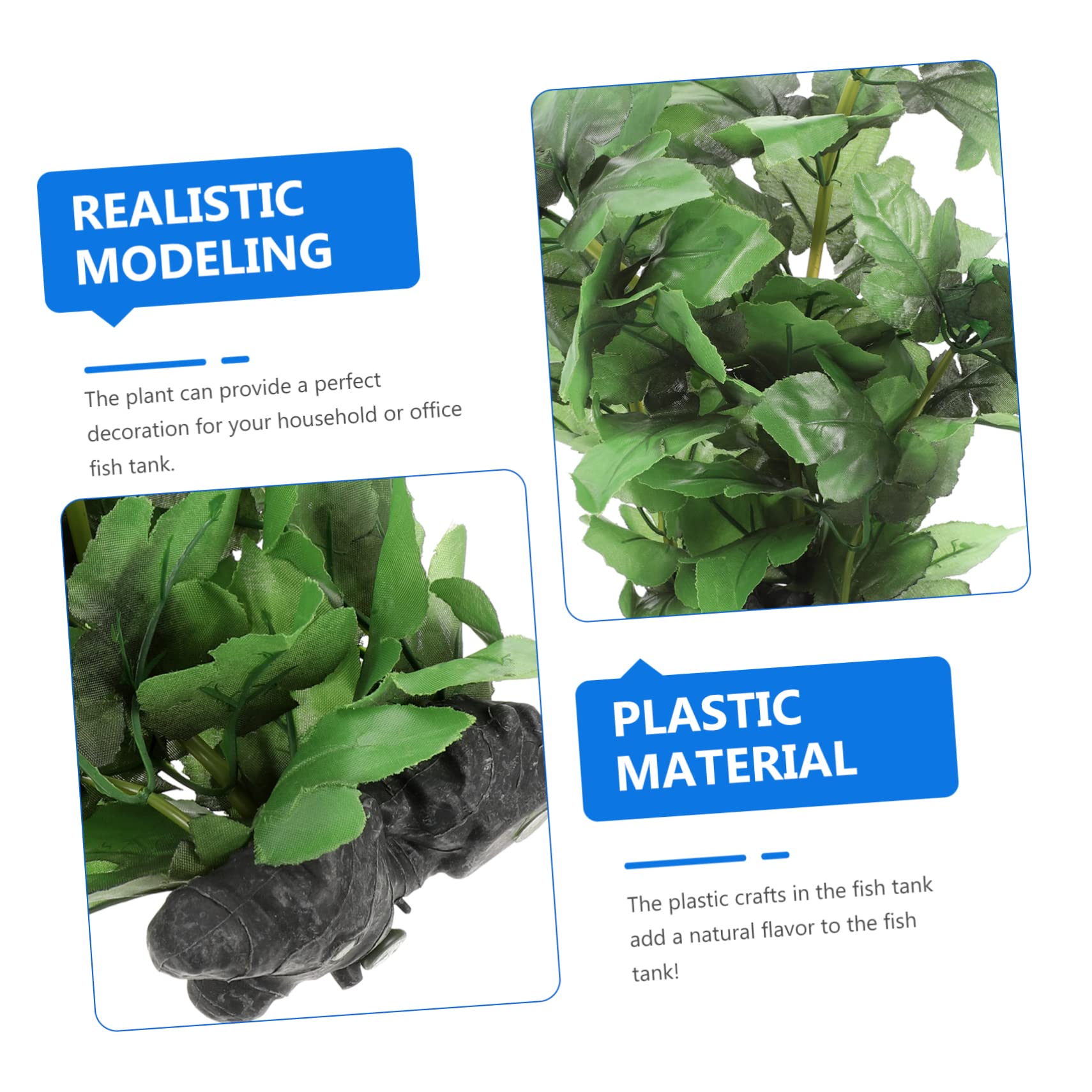YARNOW 4 Piezas Pecera Plantas Acuaticas Planta De Acuario De Escritorio Peces De Acuario Estanque Auto Plantas Acuáticas Planta De Pecera Macetas De Tanques Bol Green El Plastico