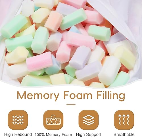 Miniatura 6 de HABUTWAY Puf de 3 pies de terciopelo de lujo de piel ultra suave con espuma viscoelástica de alto rebote para adultos, sofá perezoso de felpa con