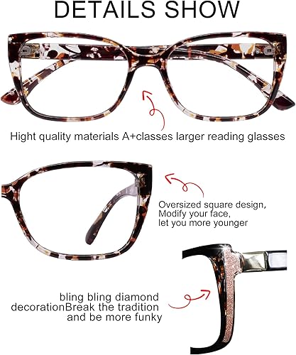 Miniatura 4 de OCCI CHIARI 5.0 - Lentes de lectura para mujer gruesos, para mujer (1.0 1.25 1.5 1.75 2.0 2.25 2.5 2.75 3.0 3.5 4.0 5.0 6.0)