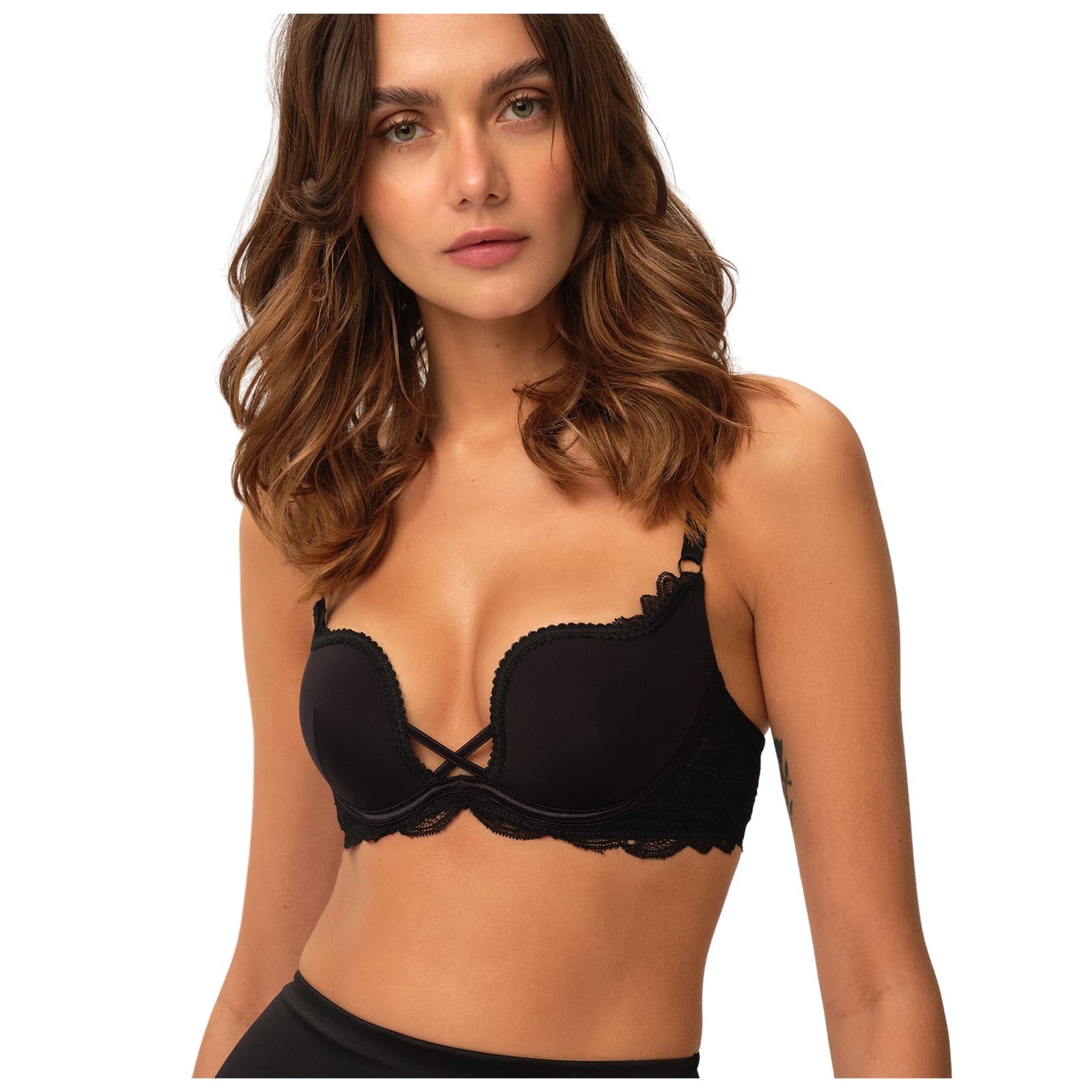 ESOTIQ Damen Push-Up BH Claudia Basic | vorgeformte Cups und herausnehmbare Kissen für EIN traumhaftes Dekolleté | hautfreundliche Stoffqualität