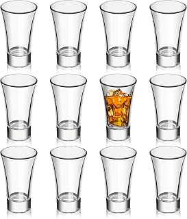 12 Pack Shot Glasses, 2 OZ Heavy Base Clear Shot Cups for Whiskey, Tequila, Vodka, Espresso - Durable Glasses Drinking Set for Home, Bars & Parties