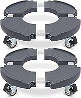 Vista 10 de W B D WEIBIDA Soporte para plantas con ruedas resistente, base ajustable de rodillo para macetas de 15 a 21 pulgadas, organizador de macetas