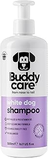 White Dog Shampoo by Buddycare | Brightening and Whitening Shampoo for Dogs | Deep Cleansing, Fresh Scented | with Aloe Vera and Pro Vitamin B5 (16.90oz)