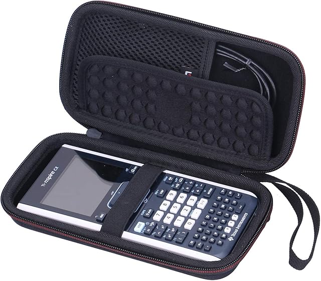 LTGEM EVA Hard Carrying Case for Texas Instruments Nspire CX CAS Graphing Calculator - Black