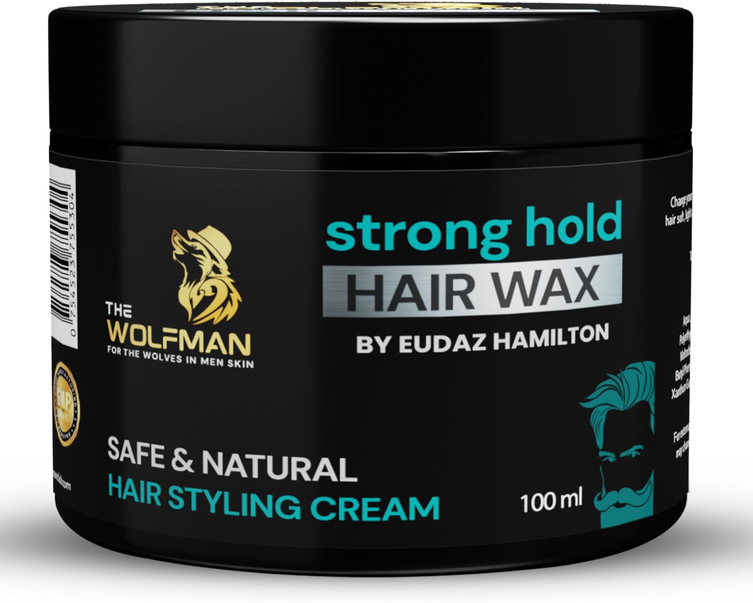 The Wolfman Strong Hold Hair Wax for Volume, Long Lasting With Aloe Vera, Water Based and Non Sticky, Matte Look, Vegan, Natural, 100 ml