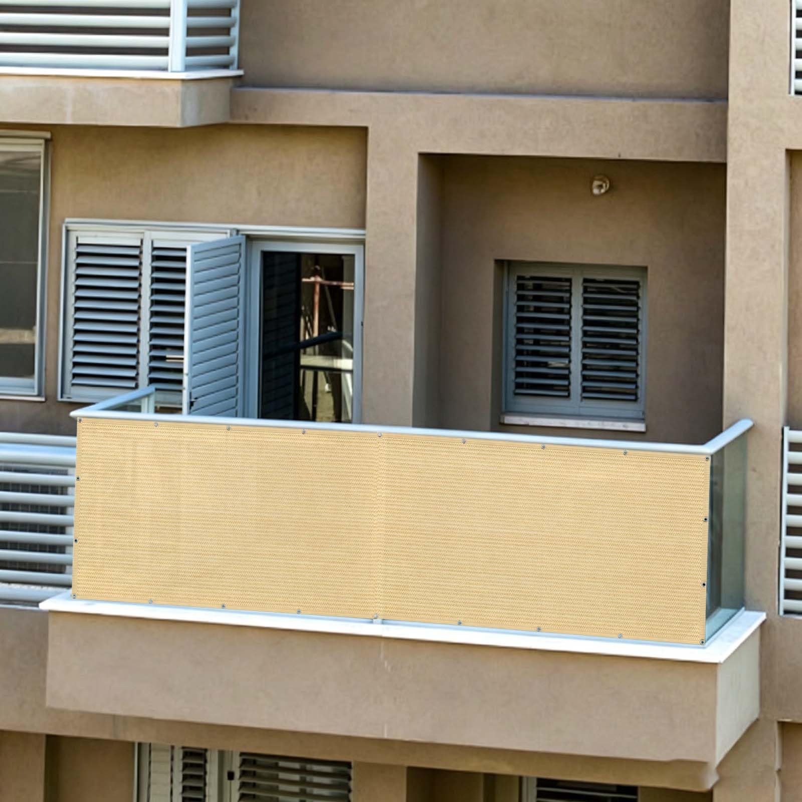 Brise vue jardin en HDPE jaune sable de 86x280 cm pour la protection de votre balcon