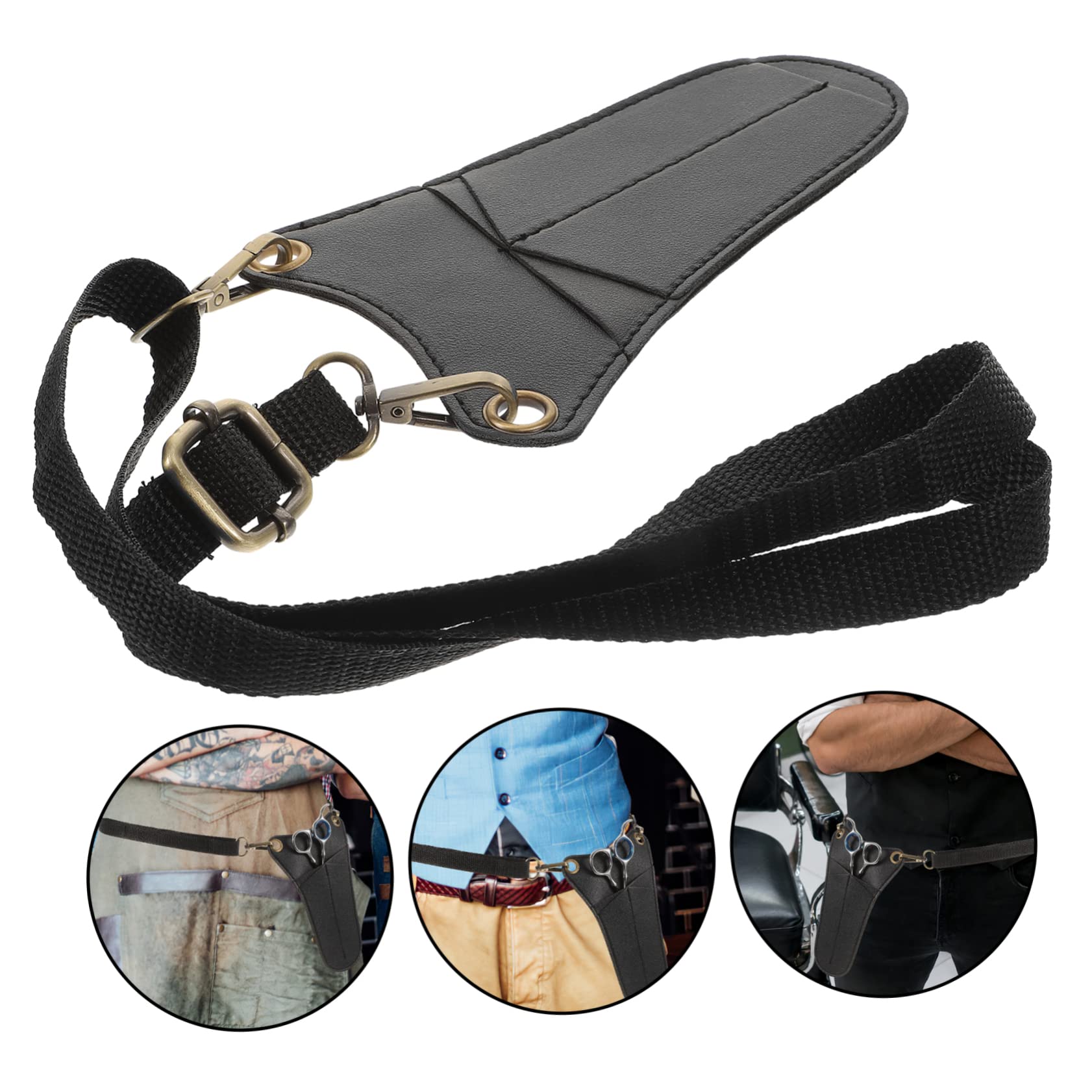 WOFASHPURET Salon Barber Waist Bag Leather Hairdressing Scissors Holder Case with Pockets for Tools Durable Portable Scissors Pouch for Stylists and Barbers for Hair Tools Organization