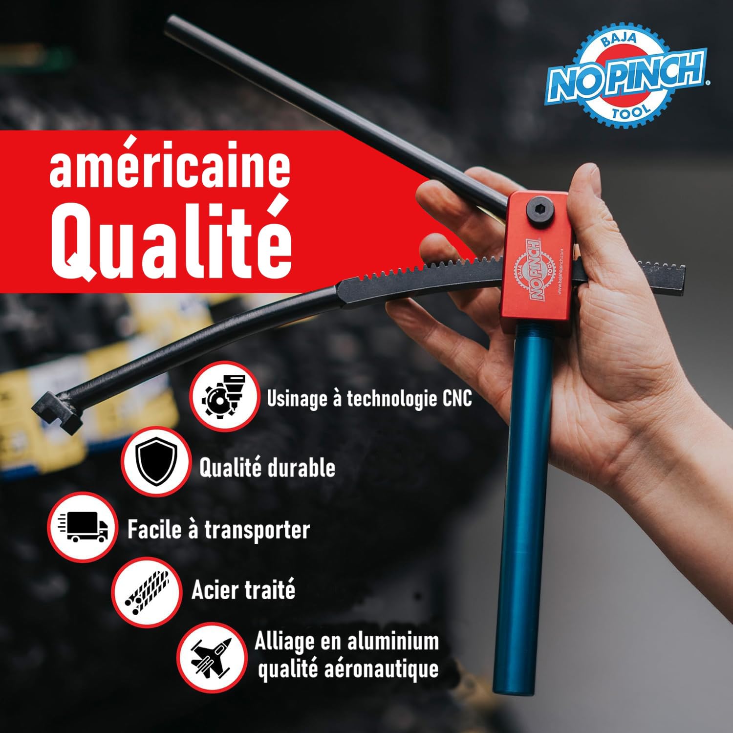 Kit Ultimate Baja No Pinch, Outil de Changement de Pneu Compact pour Motocross et Motos Tout-Terrain - Montez les Pneus Sans Pincer les Chambres à Air - Inclus Plusieurs Axes: 15mm, 17mm, 20mm, 25mm
