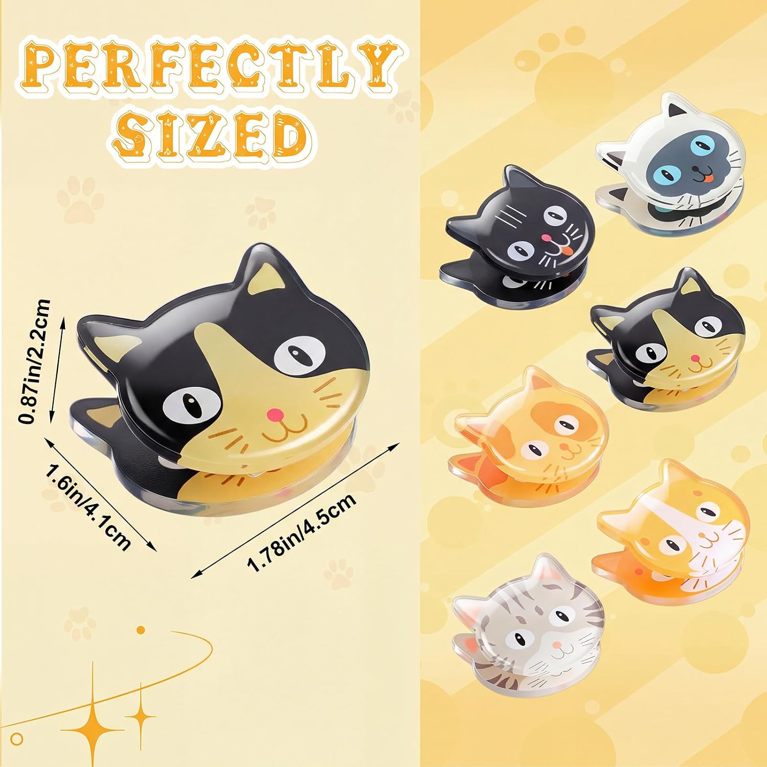 Tigeen 12 Pcs Cat Clips Bag Clips Set Multipurpose Cute Snack Chip Sealer