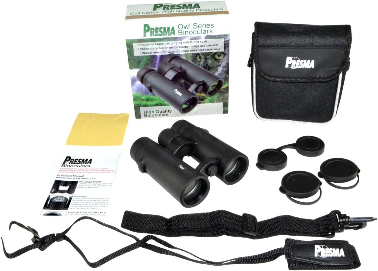 PRESMA 8X26 Owl Series Binoculars - Open-Hinge Compact, Waterproof Perfect for Travel, Bird Watching, Hiking, and Outdoor Adventures