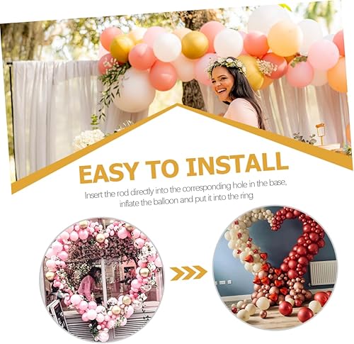 Miniatura 8 de LABRIMP 1 juego de arco para base de globos, pilar de PVC, marco de columna en forma de corazón, decoraciones de boda, soporte de globos de alta