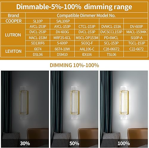 Miniatura 6 de Moderno juego de dos apliques de pared de cristal con burbujas LED para baño, luces doradas para tocador, escaleras, pasillo, dormitorio, sala de