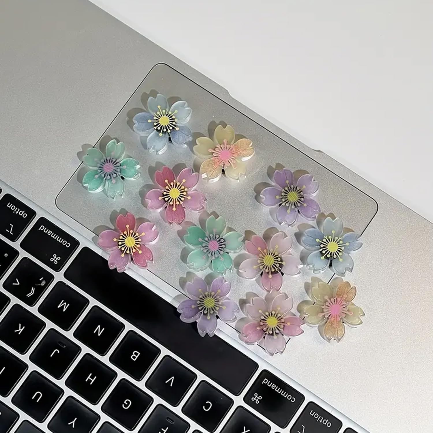 12pcs Luminous Sakura Cherry Blossoms Flower Shoe Charms For Shoes, Diy Glow In Dark Sandals Slipper Shoes Charm Decoration Accessories Buckle Pins For Girls Favor Gifts