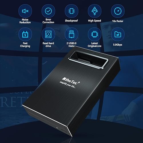 Miniatura 2 de MthsTec Unidad Blu-ray externa 4 en 1, 16X USB 3.0 y tipo C Potente escritorio externo Bluray Drive Burner DVD Burner Cargador de unidad óptica HDD