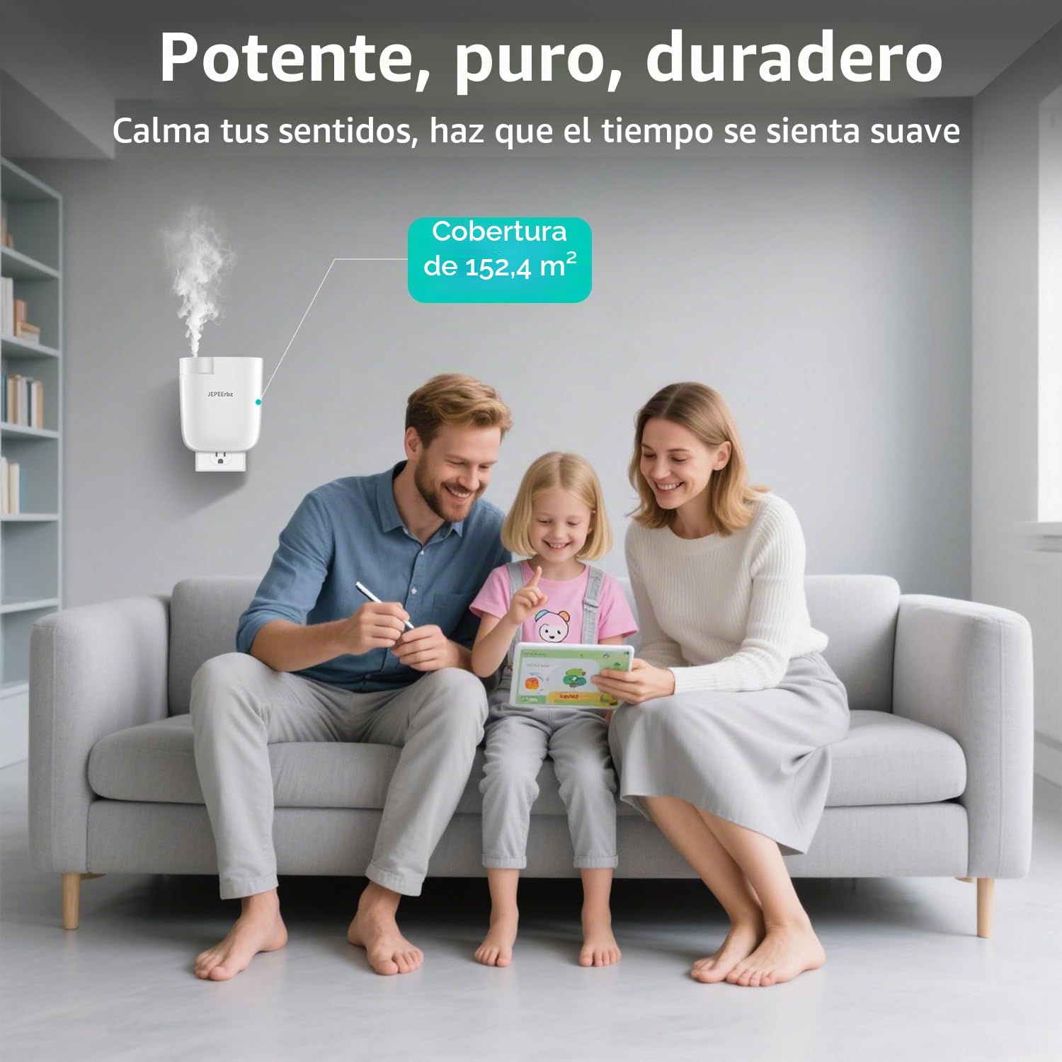 Difusor Aceites Esenciales Sin Agua, Difusor De Enchufe, Control Inteligente Vía App Bluetooth, Cobertura hasta 500 Ft²