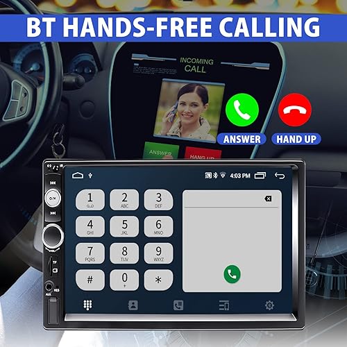 Miniatura 2 de Estéreo de coche doble DIN, estéreo de automóvil de 7 pulgadas con Bluetooth compatible con Apple Carplay y Android Auto, receptores de audio para