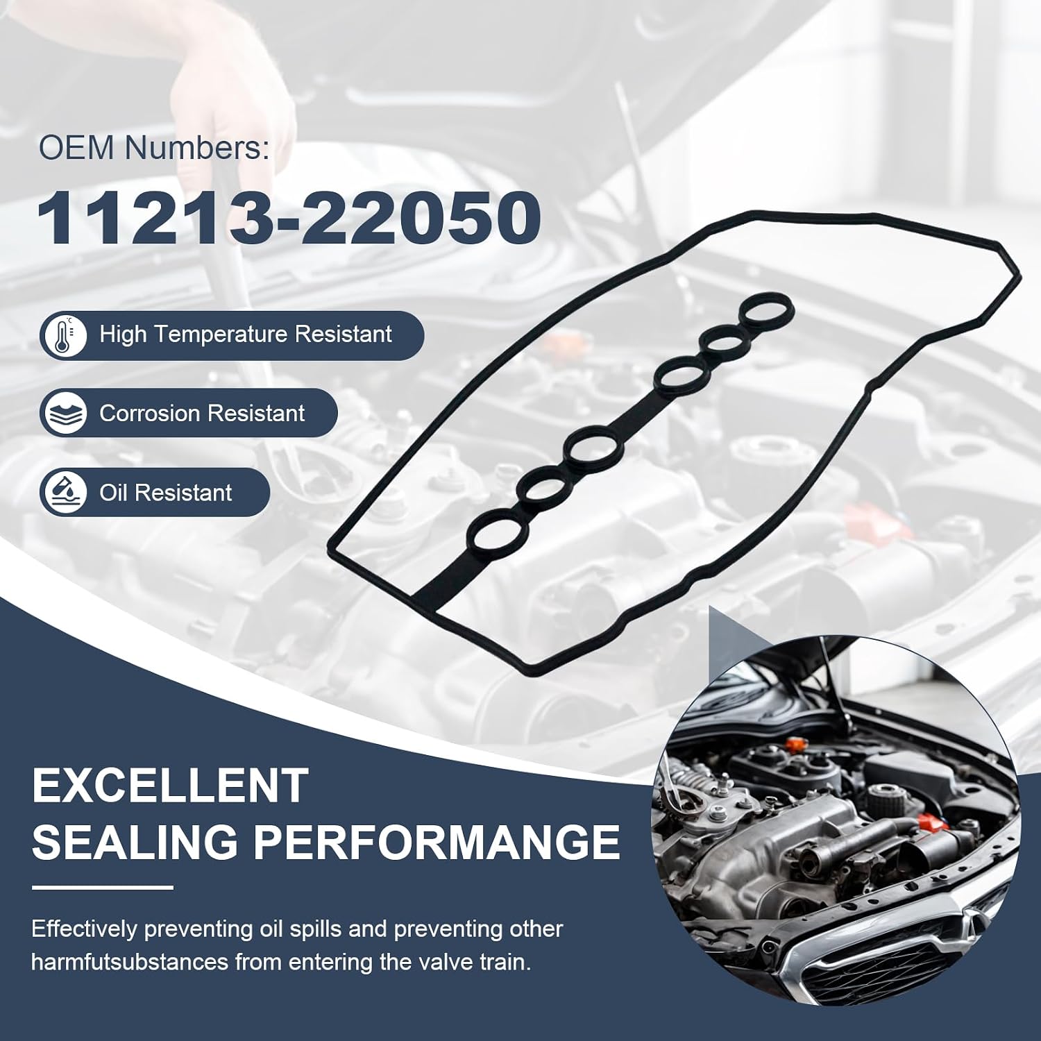 VS50542R 11213-22050 11213-0D030 11213-0D040 Gasket Set Cylinder Head Cover for Toyota Corolla