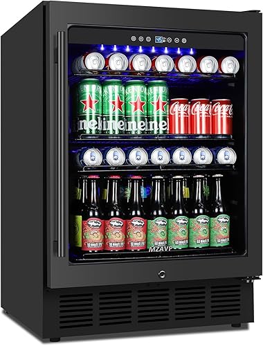 Miniatura 13 de Refrigerador de vino y bebidas de 24 pulgadas, enfriador de bebidas de vino de doble zona mejorado con puerta de vidrio y puerta francesa,