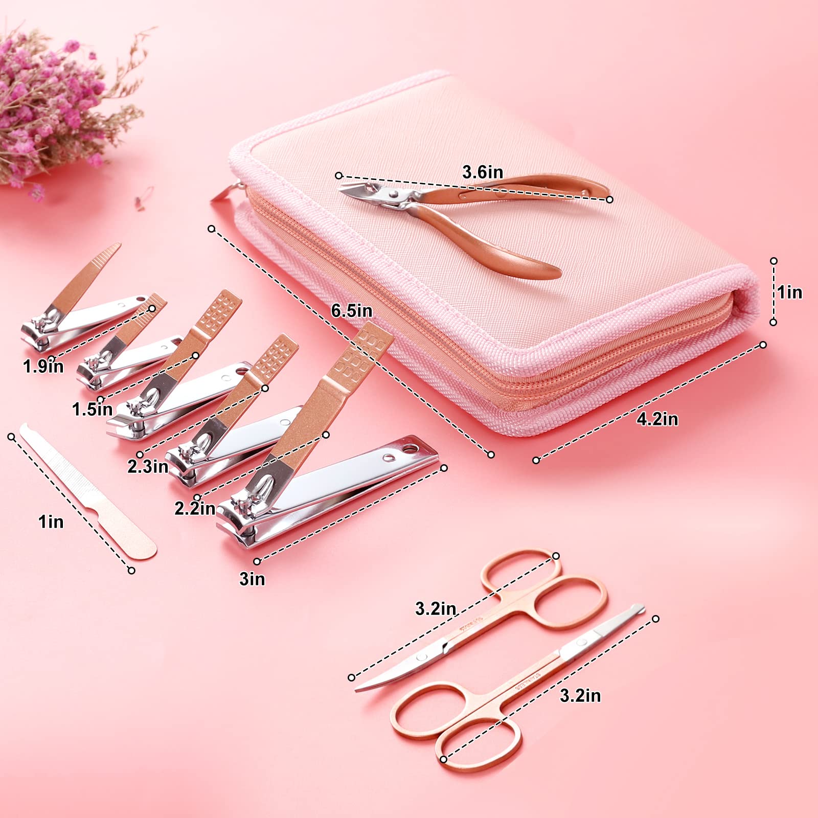 Kit de manicura y pedicura para mujer, 32 en 1, herramienta profesional para el cuidado de las uñas, incluyendo cuidado facial, manos y pi