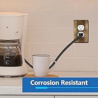 Vista 3 de LIDER Placa de pared de metal para receptáculo dúplex, cubierta de salida de acero inoxidable, resistente a la corrosión, tamaño mediano de 1