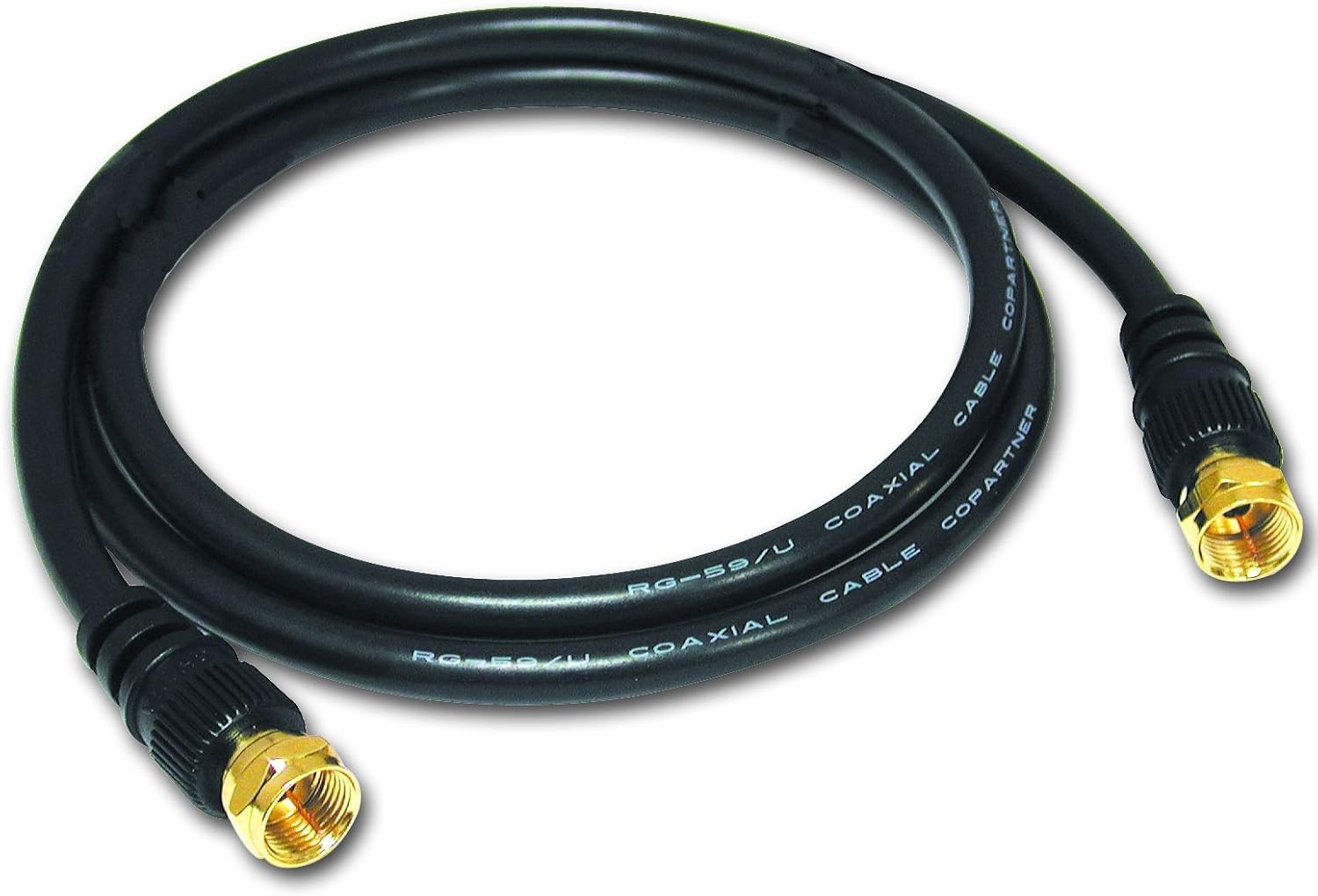 C2G 27029 Value Series F-Type RG59 Composite Audio/Video Cable, Black (3 Feet, 0.91 Meters) : Electronics