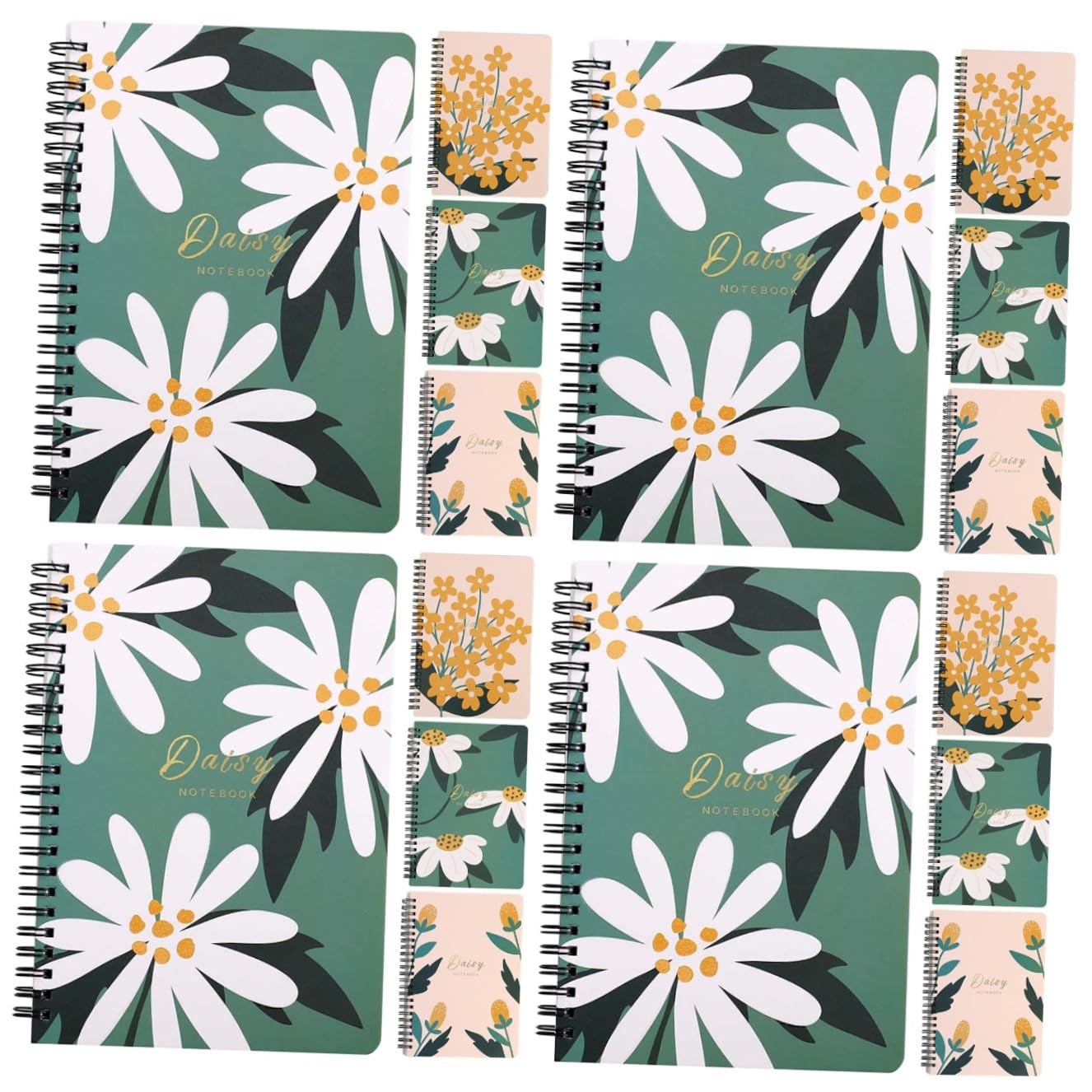 HOMSFOU 4 Pièces Cahiers à Spirale Fleurs Notes Pratiques pour Écriture pour Journaux Listes et Croquis